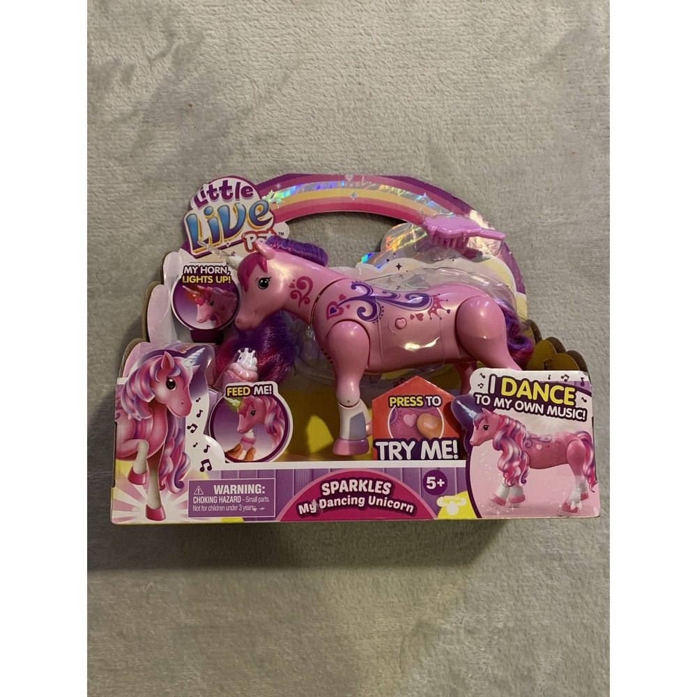Little Live Pets Sparkles My Dancing Pink Unicorn‎ Dances & Horn Lights Up NEW
